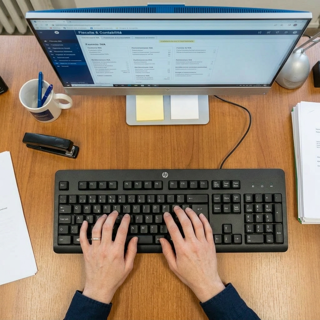 Top view woman typing on keyboard